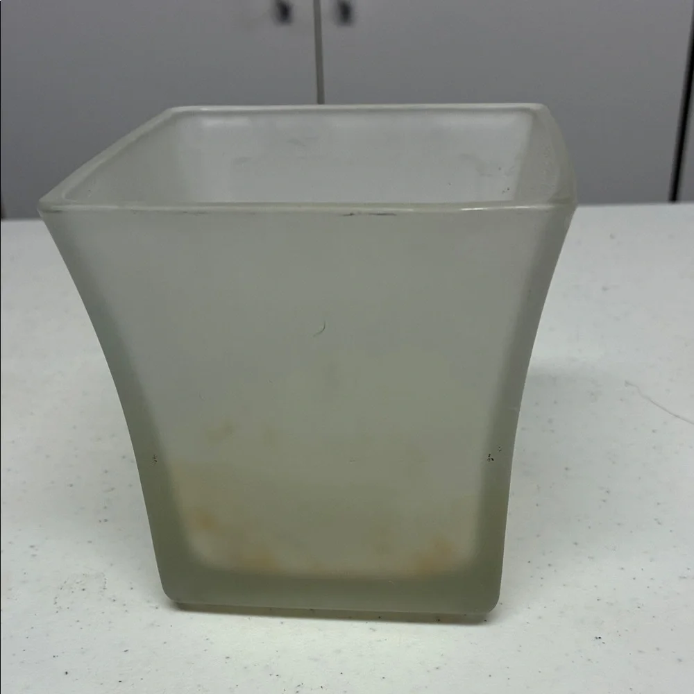 Frosted Glass Square Vase